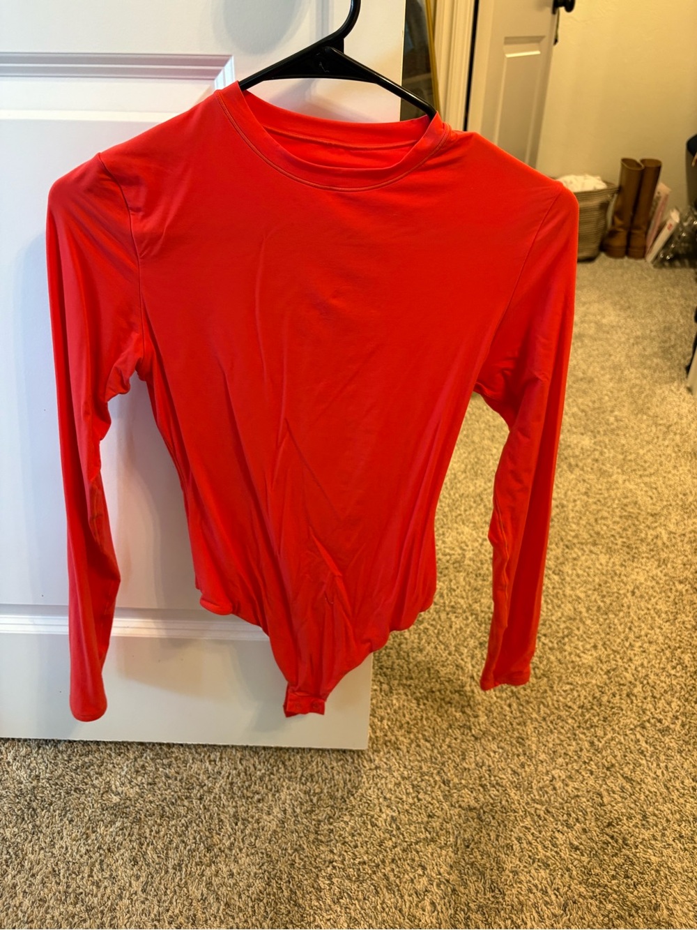 SKIMS Red Long Sleeve Bodysuit